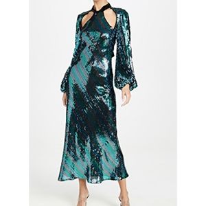 RIXO Celia Striped Sequin Dress